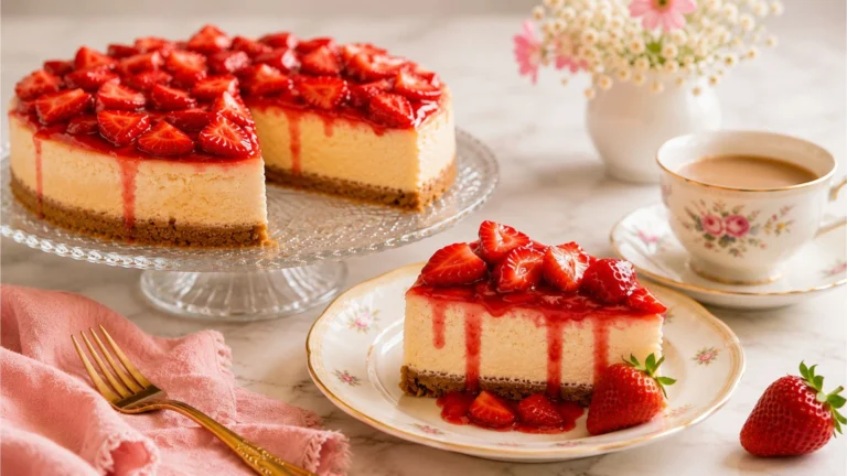 Baked Strawberry Cheesecake
